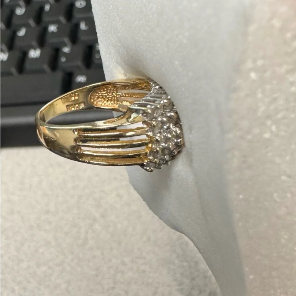 3/4 14kt Yellow Gold Arch Dome Diamond Ring - Picture 9 of 9